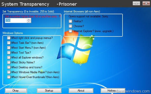 System Transparency — прозрачные окна в Windows