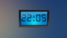 Синие цифровые часы